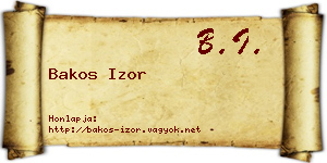 Bakos Izor névjegykártya